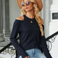 Full Size Dropped Shoulder Long Sleeve Blouse