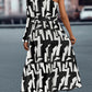 Printed One-Shoulder Tie Waist Dress