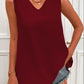 Women's V-Neck Curved Hem Tunic Tank
