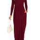 Jaylynn Round Neck Long Sleeve Pocketed Maxi Dress