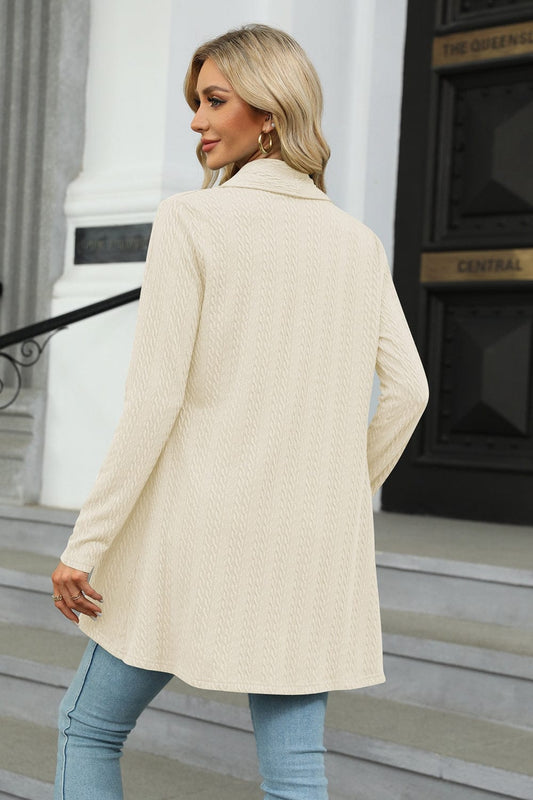 LakenLea Full Size Open Front Long Sleeve Cardigan