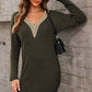 Women's Candida V-Neck Long Sleeve Mini Sweater Dress