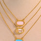 Copper 14K Gold Pleated Pendant Necklace