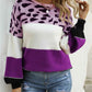 Color Block Round Neck Sweater