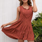 Women's Tassel Tie Lace Trim Sleeveless Dress