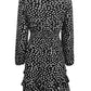 Printed Ruffle Trim Smocked Mini Dress