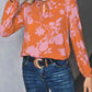 Printed Tie Neck Long Sleeve Blouse