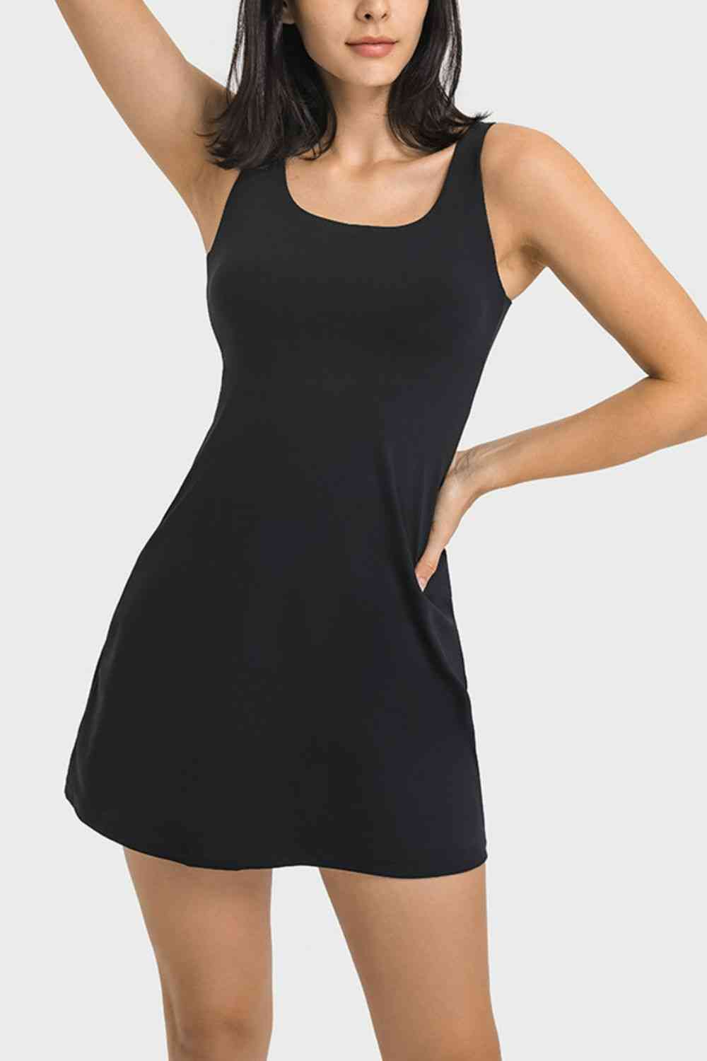 Women's Cressida Square Neck Sports Tank Dress with Full Coverage Bottoms