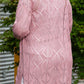 Plus Size Openwork V-Neck Long Sleeve Buttoned Cardigan