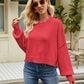 Round Neck Lantern Sleeve Sweater