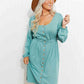Full Size Scoop Neck Empire Waist Long Sleeve Mini Dress