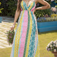 Backless Printed Surplice Cami Dress