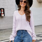 Full Size V-Neck Rib-Knit Top