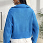 Quarter Zip Dropped Shoulder Sweater