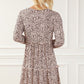 Frill Printed Round Neck Dress
