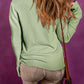 Buttoned Notched Neck Long Sleeve Top
