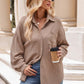 Collared Neck Dropped Shoulder Shirt