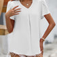 Malibu Dreams Full Size Ruche V-Neck Petal Sleeve Top