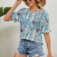 Full Size Round Neck Flounce Sleeve Blouse