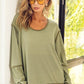 BiBi Waffle Knit Contrast Trim Long Sleeve T-Shirt - Brand BiBi