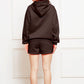 Drop Shoulder Long Sleeve Hoodie and Shorts Set