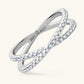 Moissanite 925 Sterling Silver Crisscross Ring