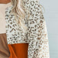 Plus Size Color Block Leopard Round Neck Top