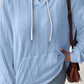 Textured Drawstring Kangaroo Pocket Hoodie