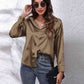 Collared Neck Buttoned Long Sleeve Shirt