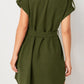 Tied Notched Short Sleeve Dress