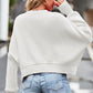 Round Neck Drop Shoulder Long Sleeve Sweater