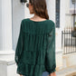 Swiss Dot Flounce Sleeve Blouse