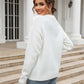 Malibu Dreams Hannah&Mea Round Neck Ribbed Long Sleeve Sweater