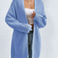 Open Front Dropped Shoulder Slit Cardigan