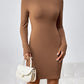 Long Sleeve Ribbed Mini Dress