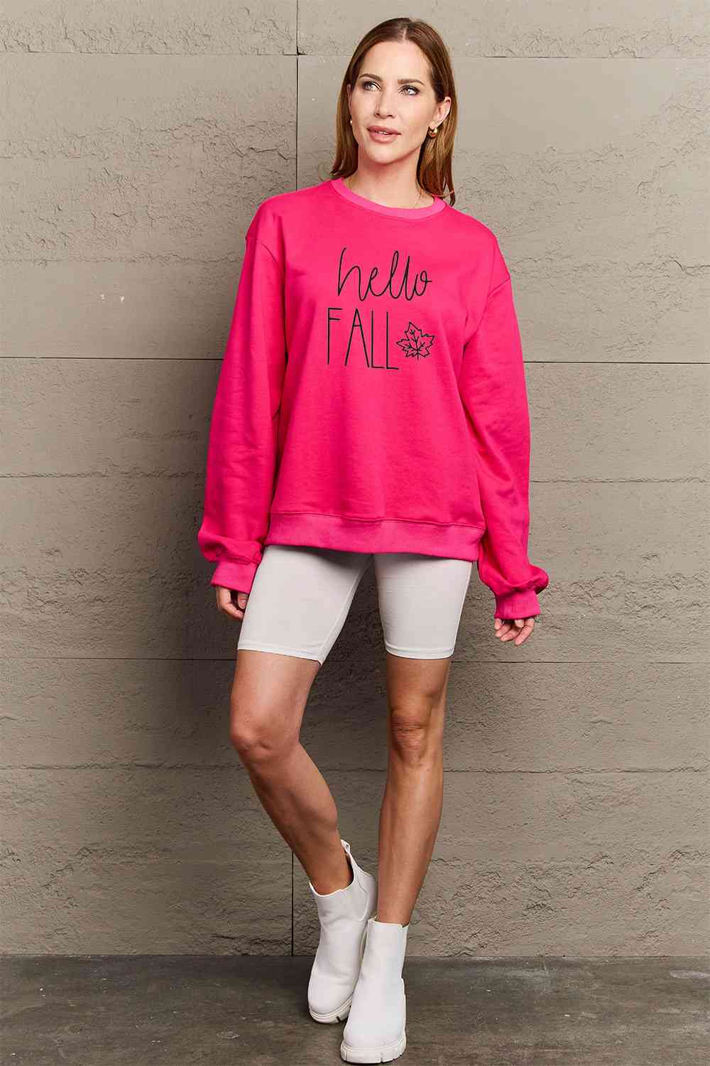 Simply Love SEASONAL Full Size HELLO FALL Graphic Sweatshirt