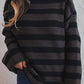 Striped Round Neck Dropped Shoulder Sweater