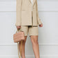 HANNAH MEA Full Size Long Sleeve Blazer and Shorts Set
