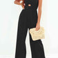 BeautifyJumpers Smocked Spaghetti Strap Wide Leg Jumpsuit