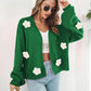 So Floral Open Front Long Sleeve Cardigan