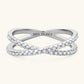 Moissanite 925 Sterling Silver Crisscross Ring