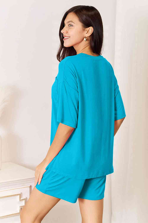 Basic Bae Full Size Soft Rayon Half Sleeve Top and Shorts Set *