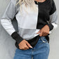 Women's Color Block Ribbed Trim Round Neck Knit Pullover