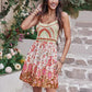 Printed Scoop Neck Mini Cami Dress