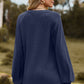 Full Size Notched Neck Raglan Sleeve Blouse