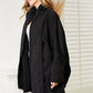 HEYSON Full Size Open Front Black Cardigan with Scarf Design