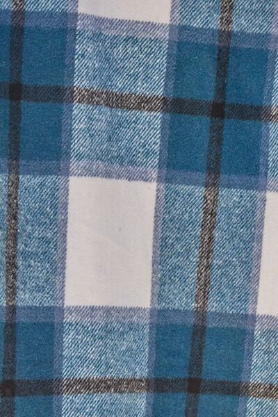 Double Take Full Size Plaid Button Up Lapel Collar Coat *