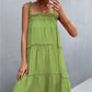 Women's Tie-Shoulder Frill Trim Sleeveless Dress