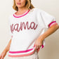 BiBi MAMA Contrast Trim Short Sleeve Sweater - Brand BiBi