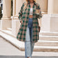 Plaid Collared Neck Long Sleeve Shirt